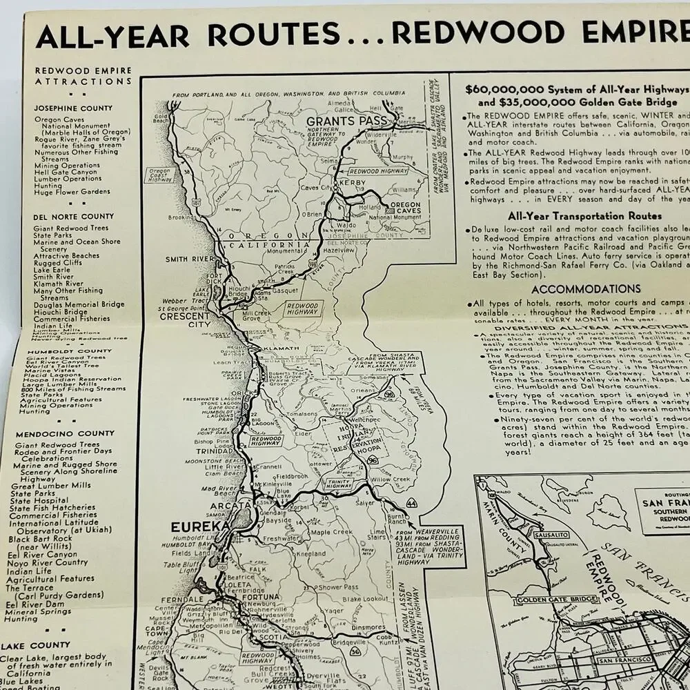 1939 SAN FRANCISCO TOURIST SIGHTSEEING MAP PAMPHLET WORLD’S FAIR GOLDEN GATE A1